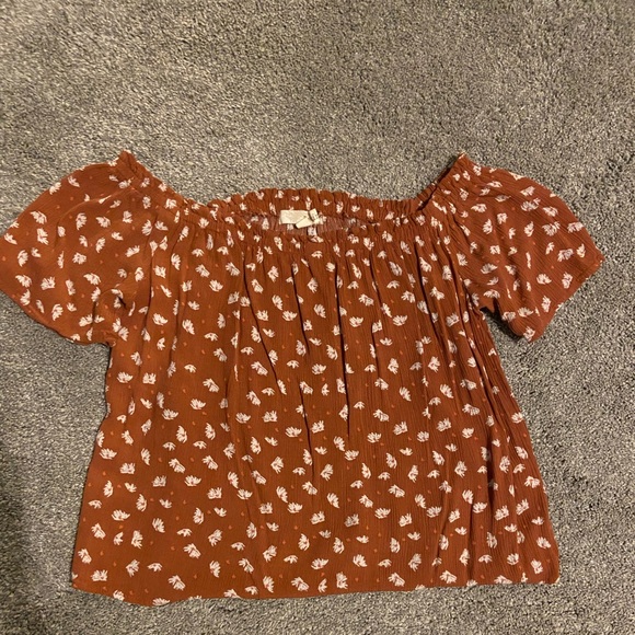 Rewind Tops - Floral Top in Rust from Rewind